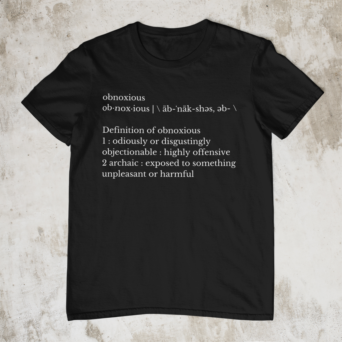 Obnoxious Definition - Obnoxious Apparel - Funny Offensive Shirts Men